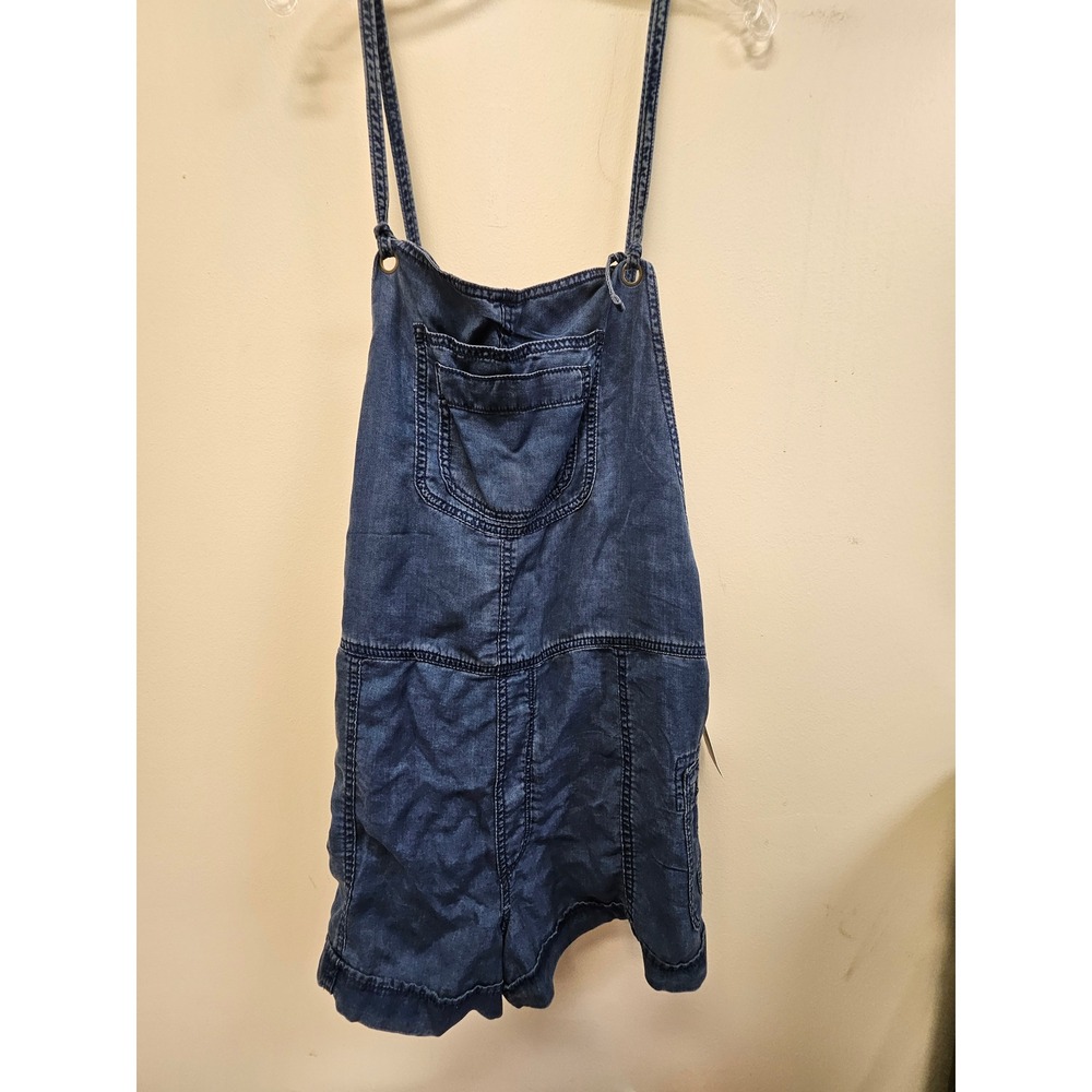 American Eagle Outfitters Denim Shortalls Dark Wash Cargo Pockets XL 033-2332